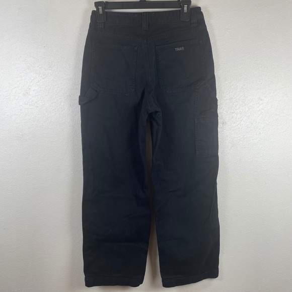 TNA Black Cotton Carpenter Pants High Waisted Wide Leg Utility Workwear Size 2 - Picture 3 of 8